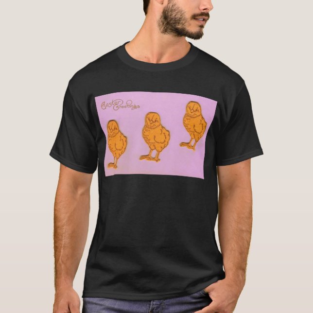 Ostergruß Chicks Lila T-Shirt (Vorderseite)