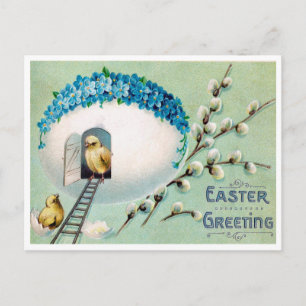 Ostergruß der Vintage-Hühner Postkarte