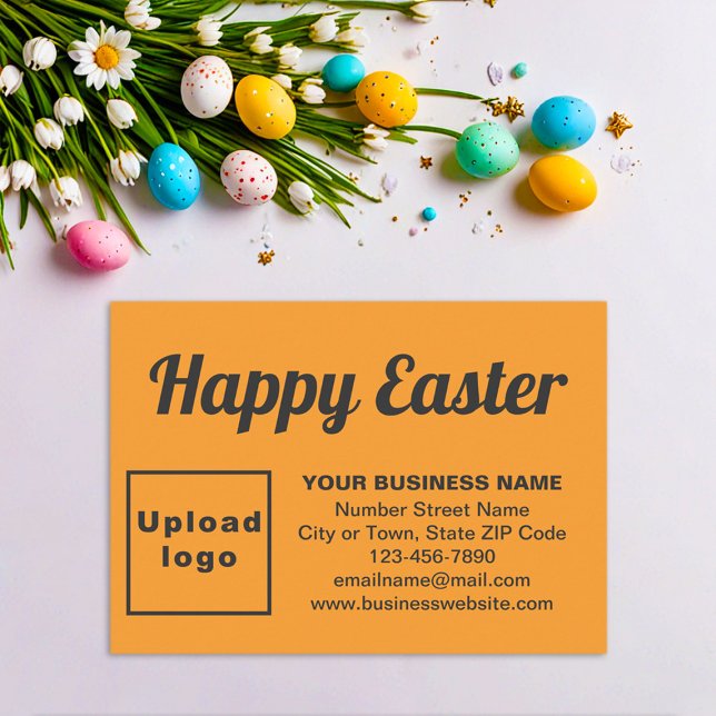 Ostergruss in Orange Farbe Begleitkarte (Business Easter greeting on orange color enclosure card)