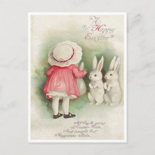 Ostergruß mit Vintage-Hasen Postkarte