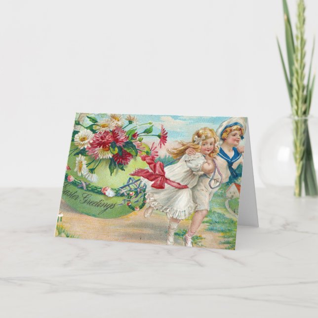 Ostergruß Vintag Postkarte (Vorderseite)