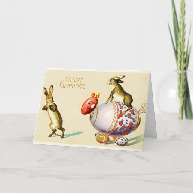 Ostergruß Vintage Grußkarte Feiertagskarte (Vorderseite)