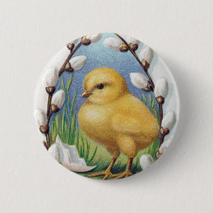 Ostergruß Yellow Chick Button