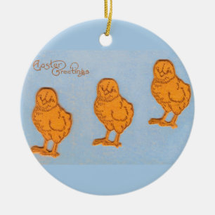 Ostergrüsse Chicks Blue Keramikornament