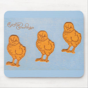 Ostergrüsse Chicks Blue Mousepad