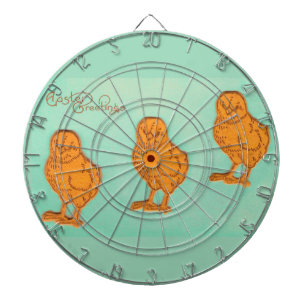 Ostergrüße Chicks Grün Dartscheibe
