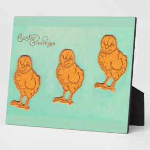 Ostergrüße Chicks Grün Fotoplatte