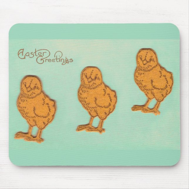 Ostergrüße Chicks Grün Mousepad (Vorne)
