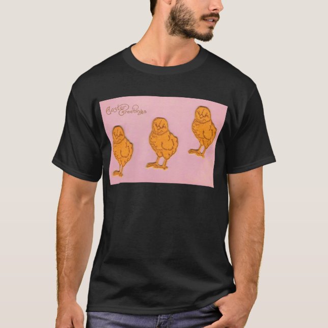 Ostergrüße Chicks Pink T-Shirt (Vorderseite)