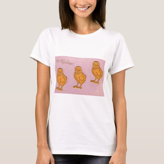 Ostergrüße Chicks Pink T-Shirt (Vorderseite)