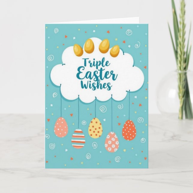 Ostergrüße Cloud Eggs Karte (Vorderseite)