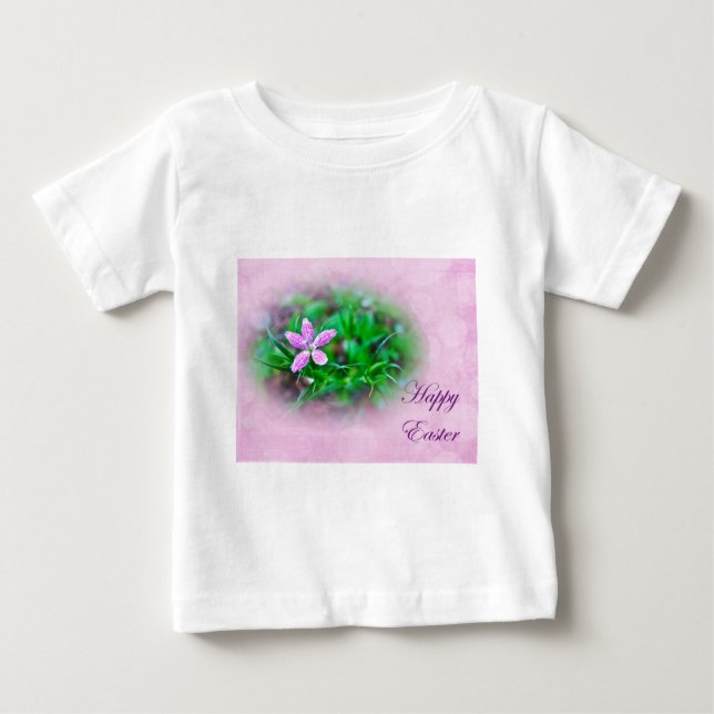 Ostergrüße Deptford Pink Wildblume Baby T-shirt (Vorderseite)