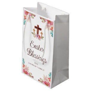 Ostergrüße Elegantes florales Kreuz Kleine Geschenktüte