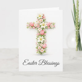 Ostergrüße Florales Kreuz Christliches Ostern Karte