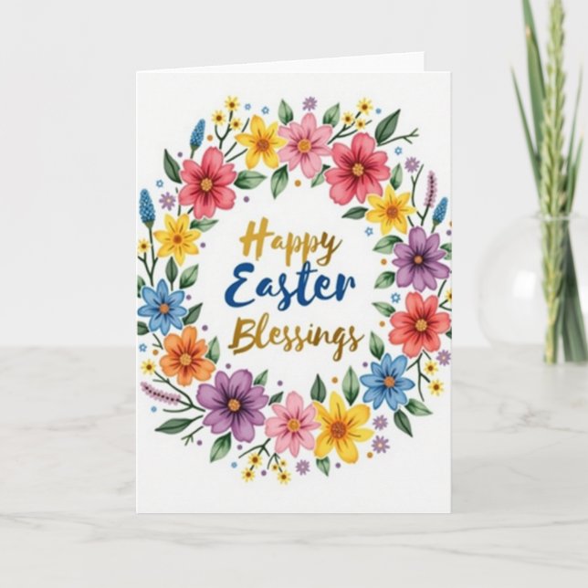 Ostergrüße Floralkarte Karte (Vorderseite)
