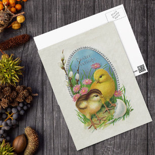 Ostergrüße Gelbe Chicks Blume Feiertagspostkarte
