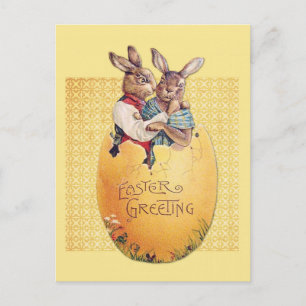 Ostergrüße im Vintage-Stil Hase Kaninchen Postkart Postkarte