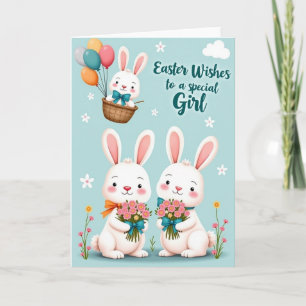 Ostergrüße-Karte mit Bunny-Balloons Karte