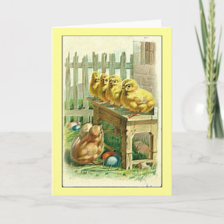 Ostergrüße mit Vintage-Küken Feiertagskarte
