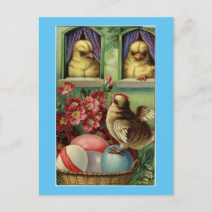 Ostergrüße mit Vintage-Küken Postkarte