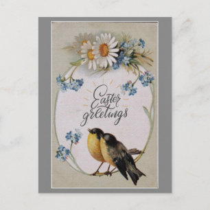 Ostergrüße Süße Vintage Frühling Robin Postkarte