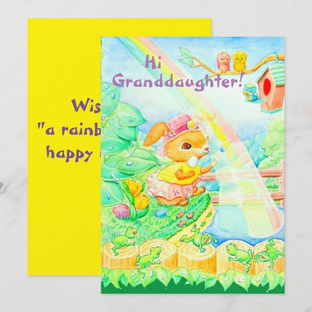 Ostergrußkarte der Enkelin Feiertagskarte (Vorne/Hinten)