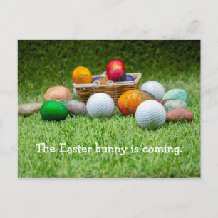 Ostergrußkarte zum Golfen zu Ostern  Postkarte
