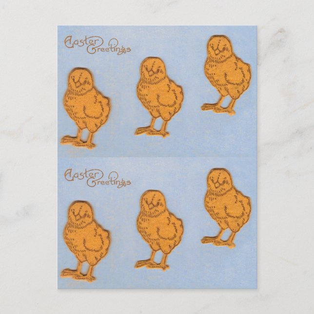 Ostergrußstämme in Blau Feiertagspostkarte (Vorderseite)