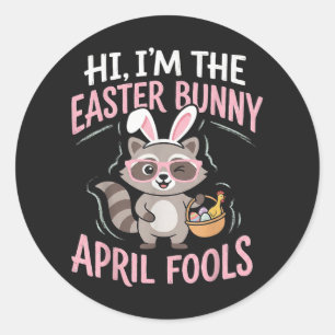 Osterhase April-Scherz Runder Aufkleber