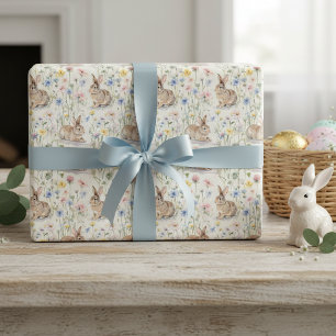 Osterhase Aquarell Floral Frühling Geschenkpapier
