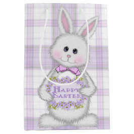 Osterhase auf dem Lavendel Kariert Mittlere Geschenktüte