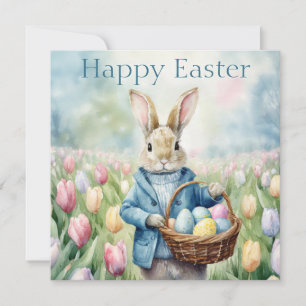 Osterhase auf einer Wiese Feiertagskarte