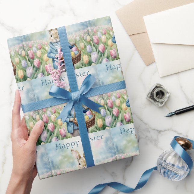 Osterhase auf einer Wiese Geschenkpapier (Schenken)