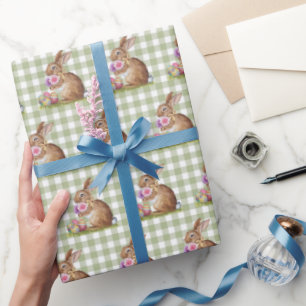 Osterhase auf Gingham Geschenkpapier