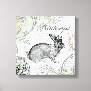 Osterhase auf Leinwand im Vintage-Stil