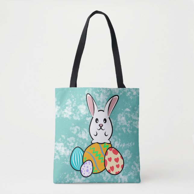 Osterhase auf Ostereiern (Vorderseite)