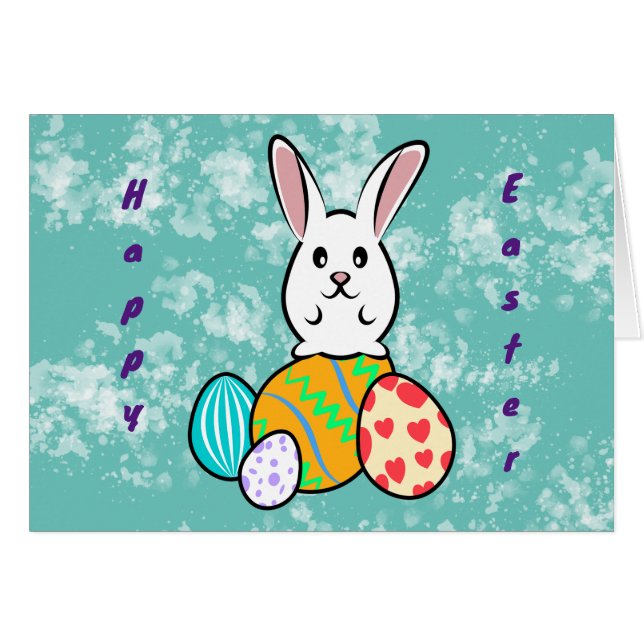 Osterhase auf Ostereiern (Vorderseite (Horizontal))