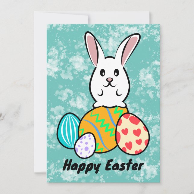 Osterhase auf Ostereiern (Vorderseite)