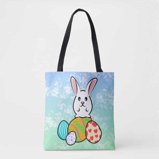 Osterhase auf Ostereiern (Vorderseite)