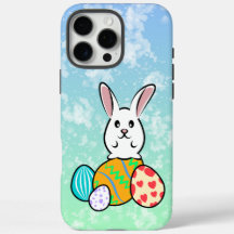 Osterhase auf Ostereiern