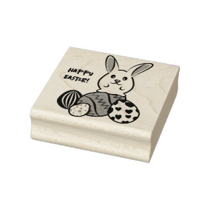Osterhase auf Ostereiern Gummistempel