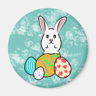 Osterhase auf Ostereiern Magnet