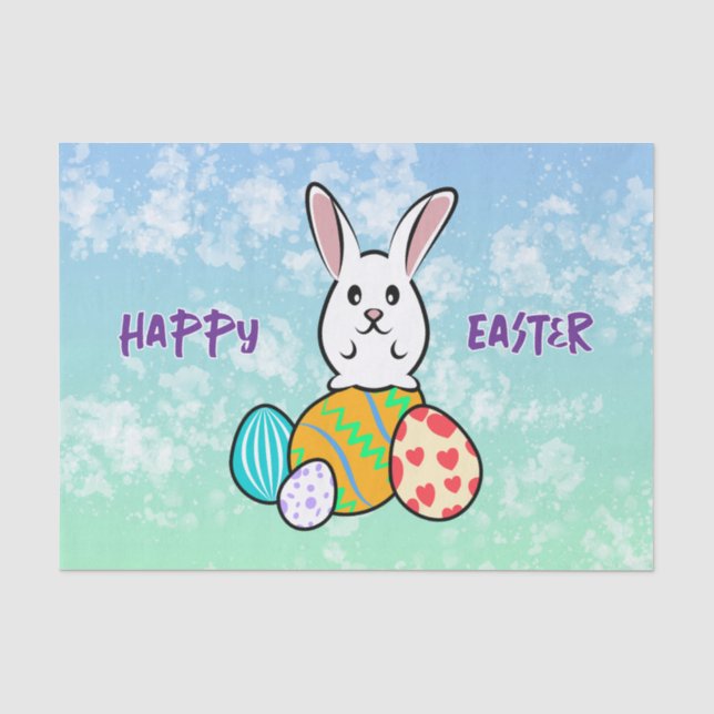 Osterhase auf Ostereiern Seidenpapier (Vorderseite)