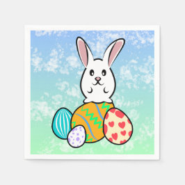 Osterhase auf Ostereiern Serviette