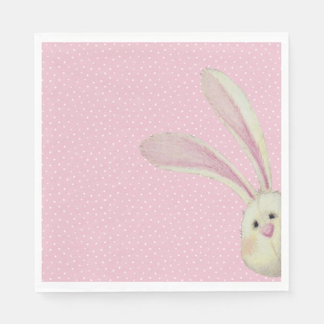 Osterhase auf Polka Dots Serviette (Vorderseite)