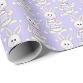 Osterhase auf Polka-Punkten Geschenkpapier