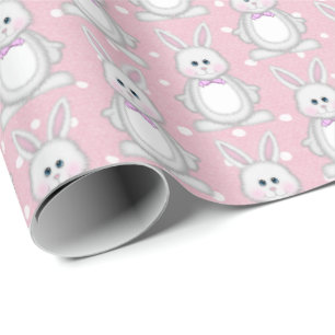 Osterhase auf Polka-Punkten Geschenkpapier