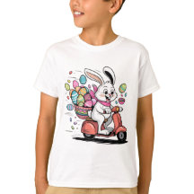 Osterhase auf Scooter-Tshirt