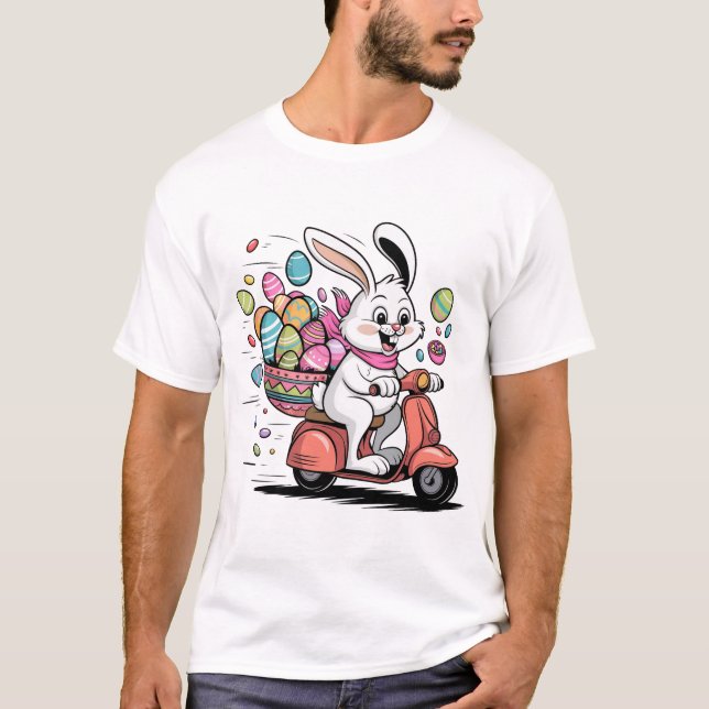 Osterhase auf Scooter-Tshirt T-Shirt (Vorderseite)