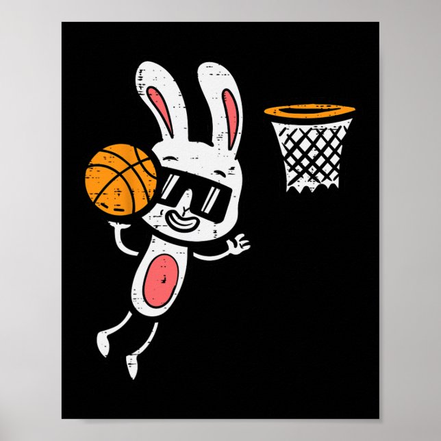 Osterhase Basketball Dunk Sportboote Kinder Todd Poster (Vorne)